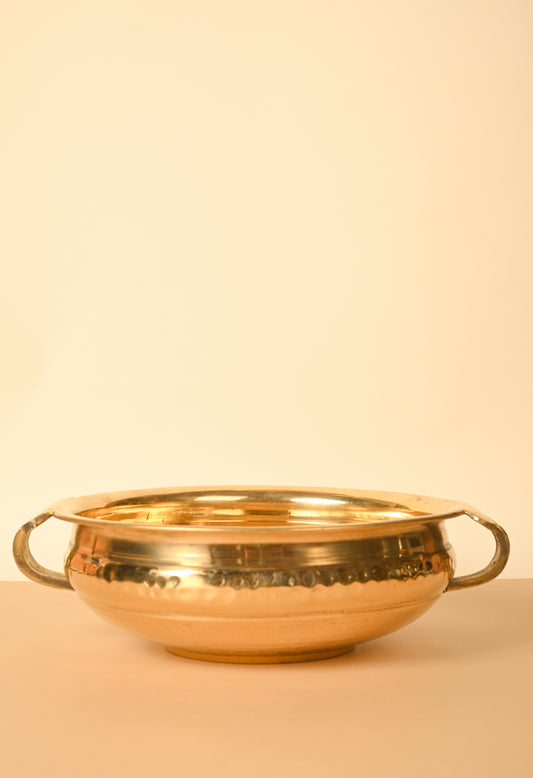Pure Brass Hammered Urli, Brass Decor Bowl
