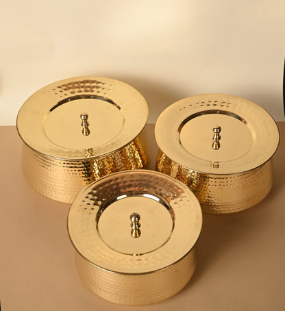 Biryani Handi for Cooking, Pure Brass Handi. Hammered Handi, Tin Coating inside