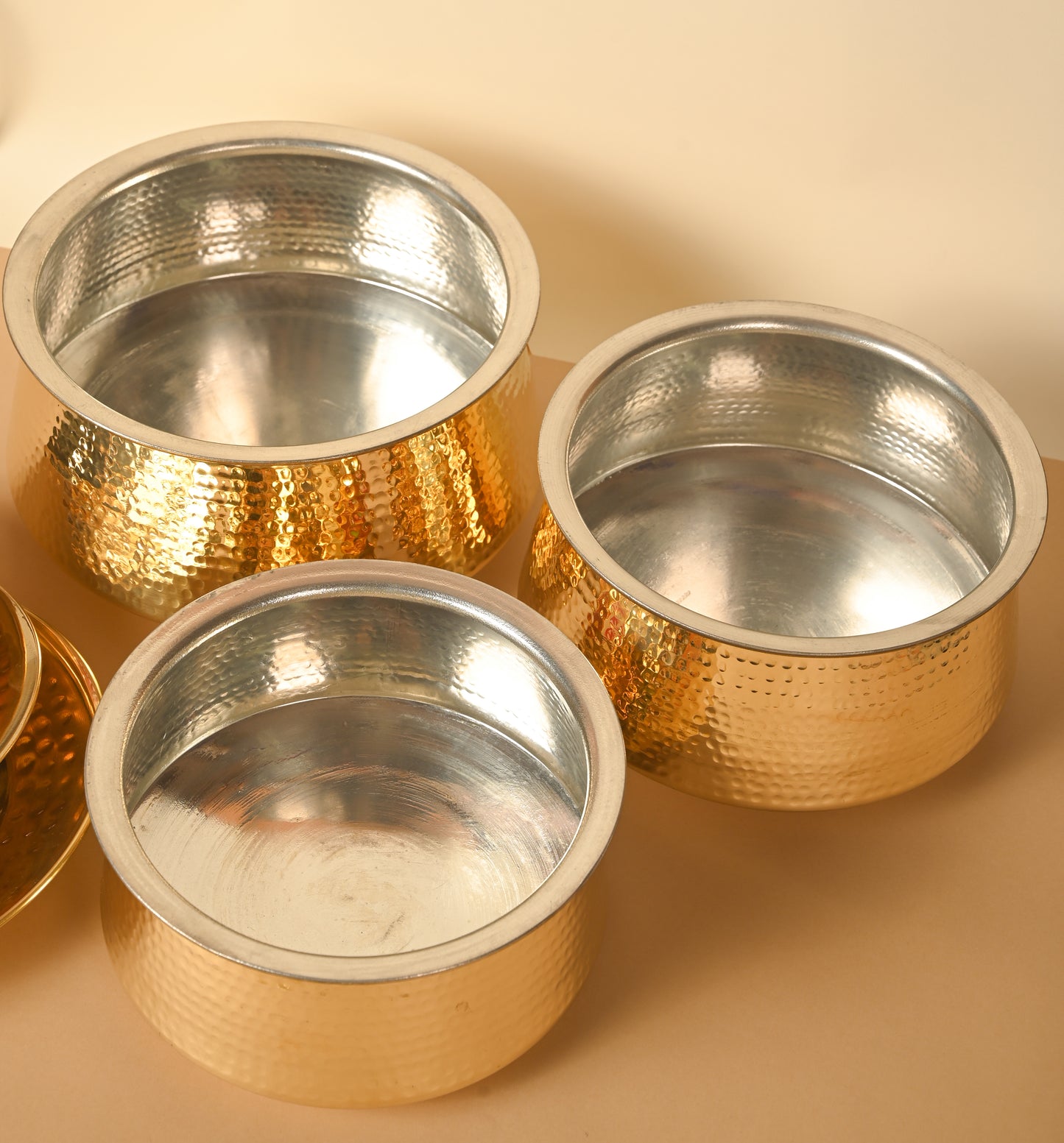 Biryani Handi for Cooking, Pure Brass Handi. Hammered Handi, Tin Coating inside