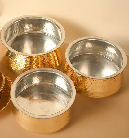 Biryani Handi for Cooking, Pure Brass Handi. Hammered Handi, Tin Coating inside