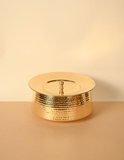 Biryani Handi for Cooking, Pure Brass Handi. Hammered Handi, Tin Coating inside