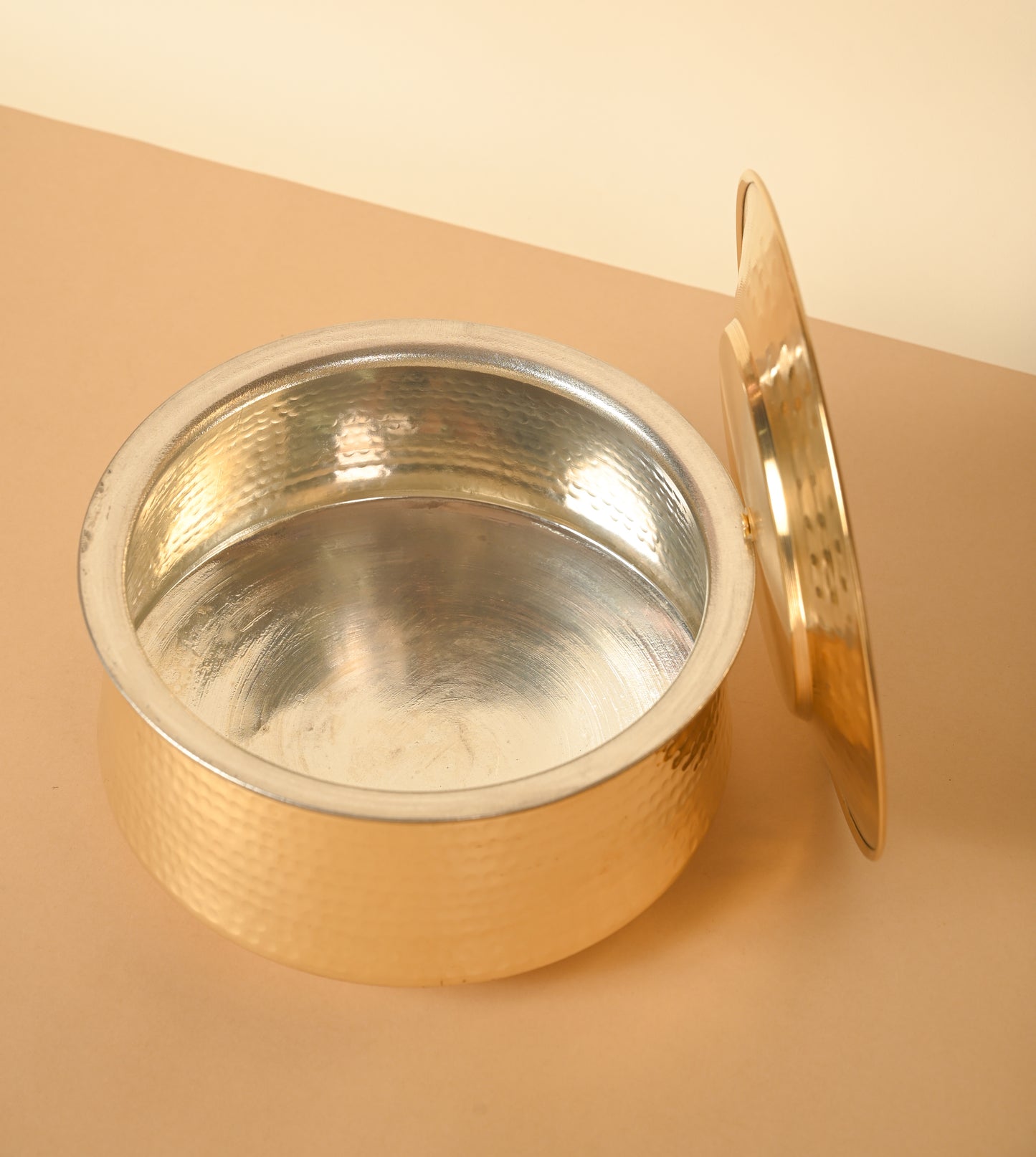 Biryani Handi for Cooking, Pure Brass Handi. Hammered Handi, Tin Coating inside