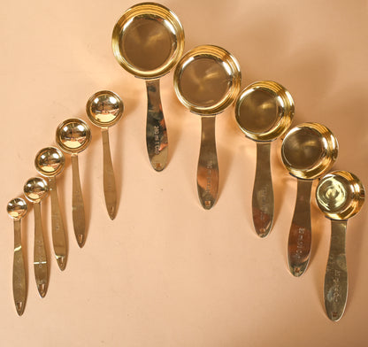 Brass Measurement Spoon Set of 10 | Brass Measurement Spoon for Cooking & Baking