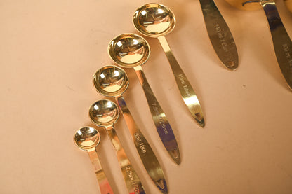 Brass Measurement Spoon Set of 10 | Brass Measurement Spoon for Cooking & Baking