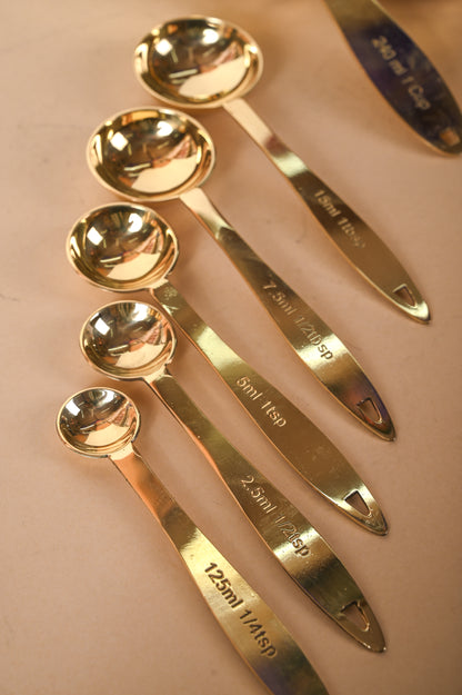 Brass Measurement Spoon Set of 10 | Brass Measurement Spoon for Cooking & Baking