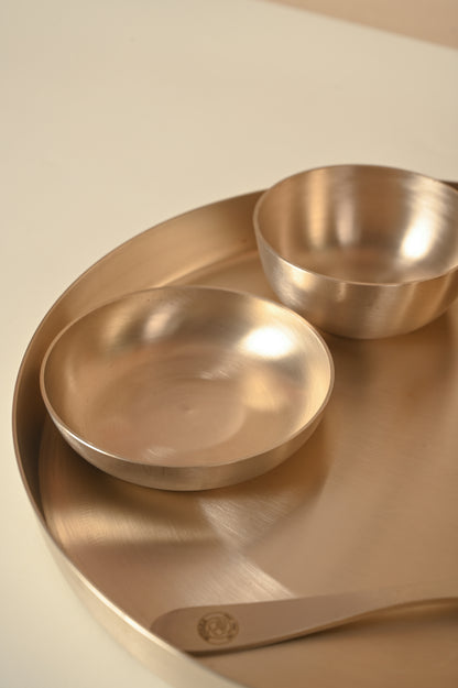 Kansa Dinner Set | Matte 6 pieces set | Pure Kansa Set